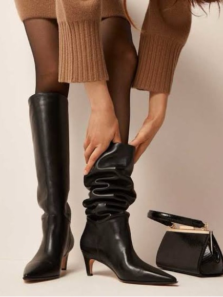 Nwob J.Crew New Stevie Knee-High Leather Boot Black 9.5